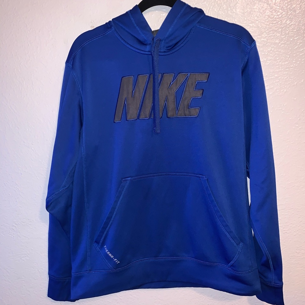 💡Blue Nike Therma-Fit Athletic Hoodie Size Medium